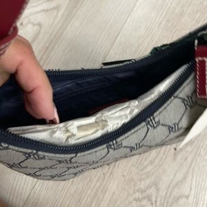 Ralph Lauren navy monogrammed hobo small purse